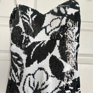 ✨Prom✨Beautiful Sequin Honey and Rosie White/Black Formal Dress Ball Gown